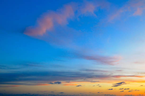 istock sky with cirrus clouds and bright sunrise. 2035251721