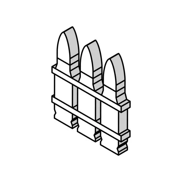 Vector illustration of cartridge clip isometric icon vector illustration