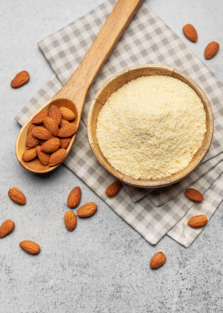 istock Fresh almond flour in a  bowl and almonds 2035281846