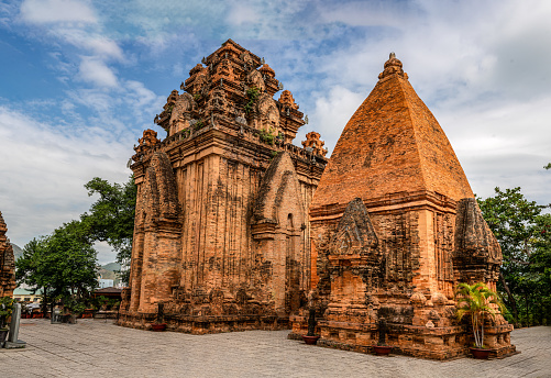 Nha Trang, Po Nagar Cham Towers showcase Vietnam historical and cultural legacy. Symbolic religious heritage surrounded by natural beauty. Landmark, historical site, ancient ruins