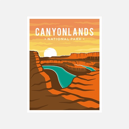 Canyon Lands National Park poster vector illustration design