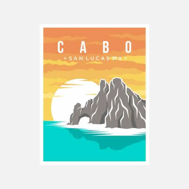Vector illustration of Cabo San Lucas poster vector illustration design