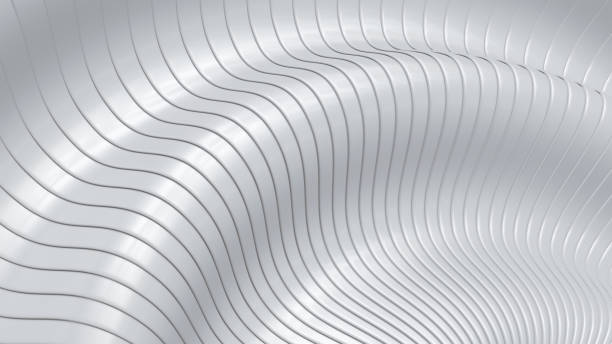 istock Abstract background, 3d white gray wavy stripes pattern, interesting striped 3D wallpaper. 2035309426