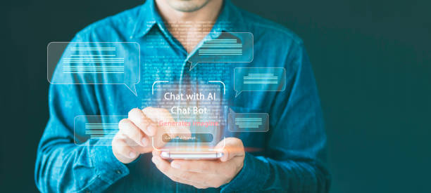 istock Chat bot, Ai smart tech, generates, imagine prompt, man virtual graphic Global Internet connect, Artificial Intelligence, using command for generates something,futuristic technology transformation 2035324744
