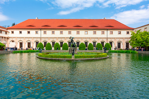 Prague, Czech Republic - May 2019: Wallenstein palace and gardens in Mala Strana