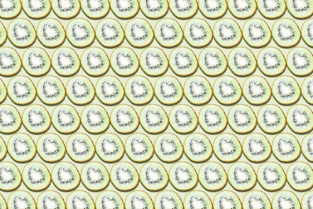 Vivid colors fruit. Cross section kiwis fruit pattern design.