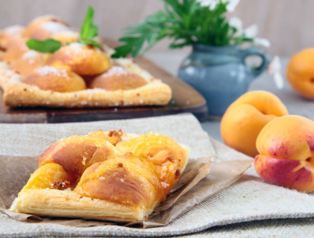 istock Puff pastry tart with baked apricots 2035363090