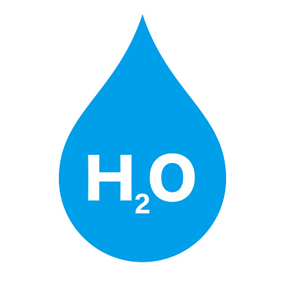 H2O icon. Water icon. Editable vector.