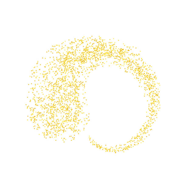 istock Horizontal curl sprinkled with crumbs golden texture. Background Gold dust on a white background. Sand particles grain or sand.  backdrop golden path pieces grunge for design illustration 2035395767