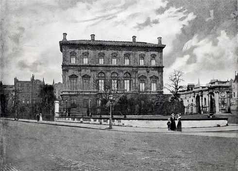 Vintage photograph of the Louvre Colonnade, the easternmost façade of the Palais du Louvre in Paris.