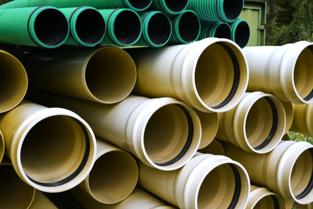 istock Lots of new plastic pipes for sewerage storage. 2035405070