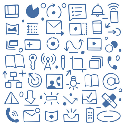 Doodle Icon Pattern for Communication.