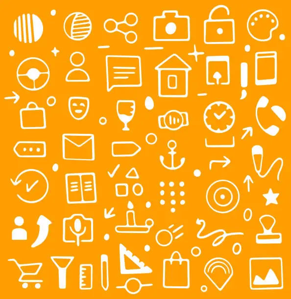 Vector illustration of Doodle Icon Pattern for Applications