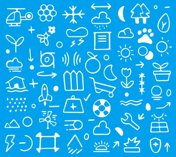 Vector illustration of Doodle Icon Pattern for Weather