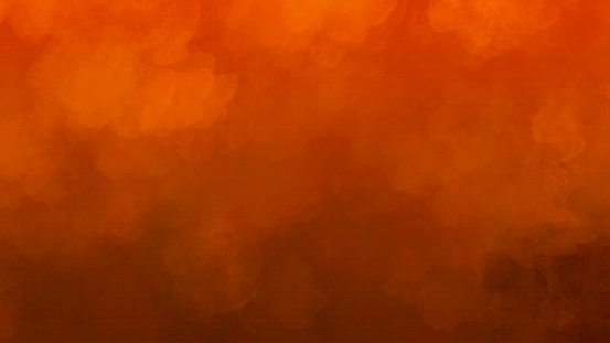 Orange Watercolor Painting on Watercolor Paper - Abstract Background - Saturated Color - subtle paper texture is visible