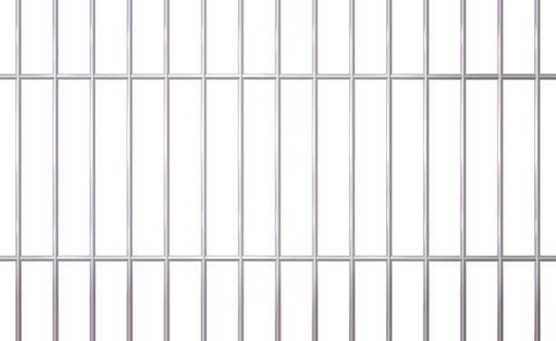 istock Background realistic prison iron interior. Jail cells modern with bars. Banner  detailed illustration metal lattice. Detention centre cell metallic. Isolated way, freedom concept grid. 2035414357