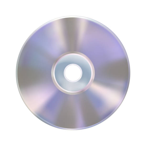 компакт-диск или лазерный диск, изолированный на белом фоне. реалистичный макет компакт-диска. носитель информации. медиатехнологии. музык� - blu ray disc stock illustrations