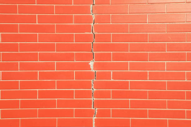 The gap is on the red tile wall