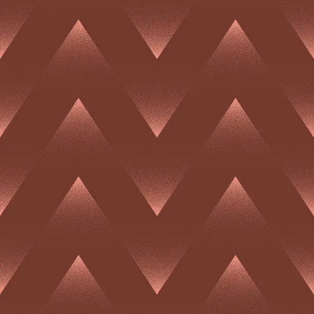 Vector illustration of Zigzag Lines 50s 60s 70s Seamless Pattern Trend Vector Brown Abstract Background