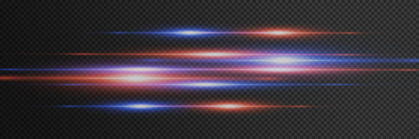 istock Red and blue special effect of laser beams. Horizontal light, speed movement. 2035464109