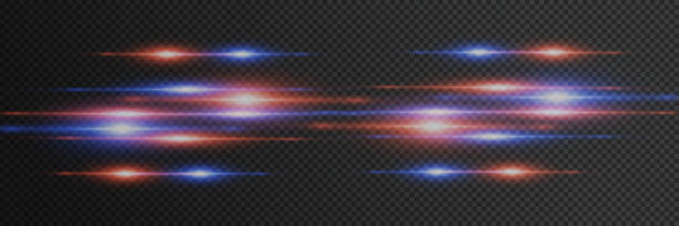 istock Red and blue special effect of laser beams. Horizontal light, speed movement. 2035464111