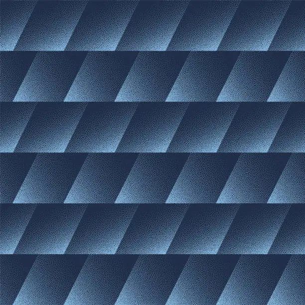 Vector illustration of Tilted Chevron Structure Seamless Pattern Trendy Vector Blue Abstract Background