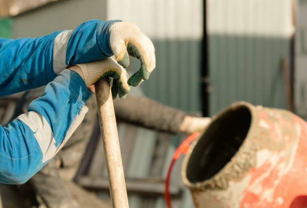 istock Close-up of a man's hands wearing construction gloves 2035469540