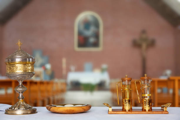 Symbol of Catholic Communion in a church.