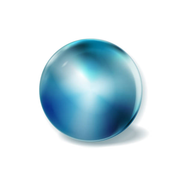 istock Blue ball, sphere classic blue color. Matt mock up of clean realistic orb, icon. Simple shape isolated. . 2035572409