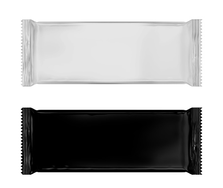 3D Packaging chocolate bar black and white mockup Top. Chocolate mockup isolated on white background