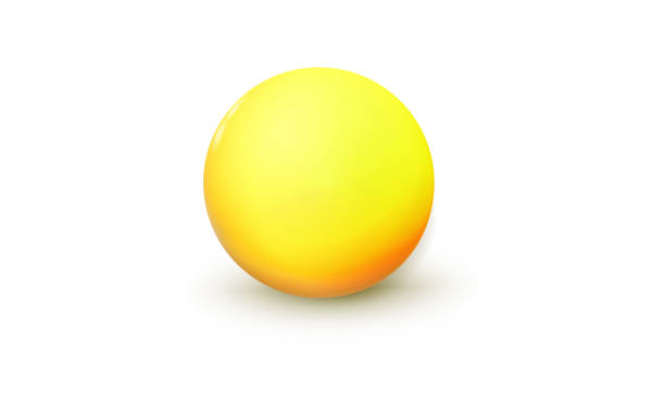 istock Sphere, yellow ball. Mock up of clean round the realistic object, orb icon. Design decoration round shape, geometric simple, figure circle form. Isolated on white background,  illustration. 2035589662