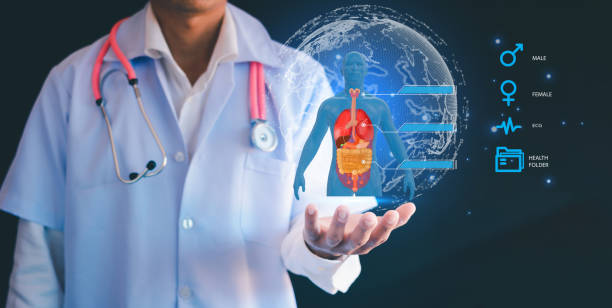 istock Doctors display physical examination icons on medical technology virtual screens with their hands 2035594871