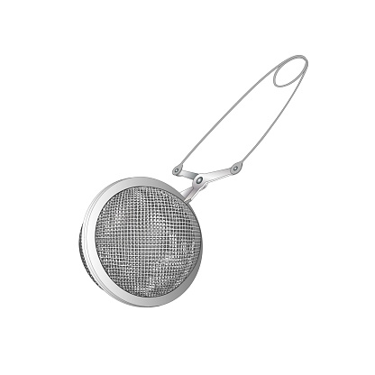 Realistic Tea strainers. Silver object isolated.  illustration