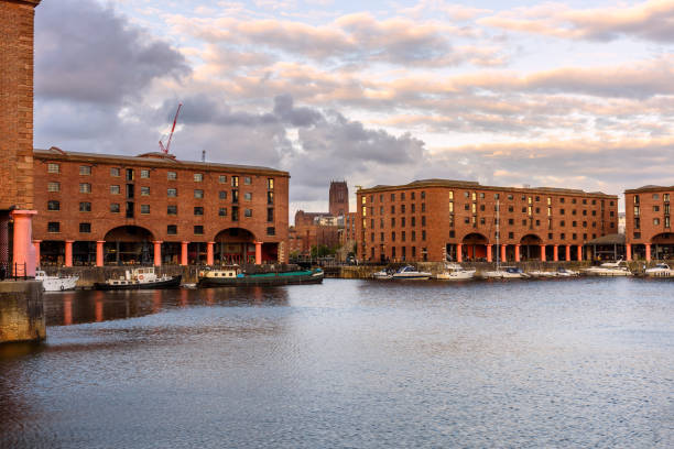 istock Royal Albert Dock Liverpool under cloudy sky at sunset in summer 2035627800