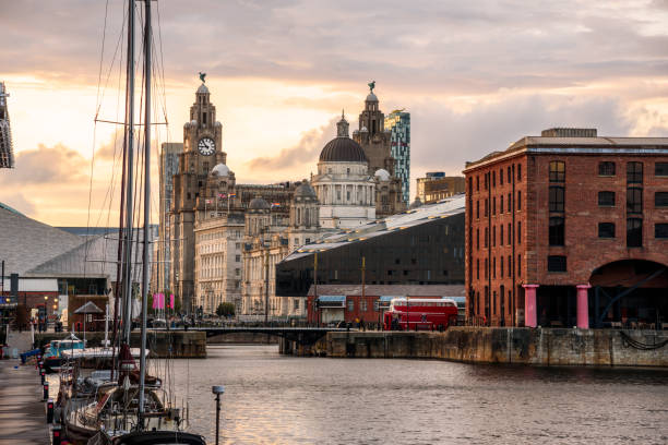 istock Liverpool skyline under cloudy sky at sunset 2035629907