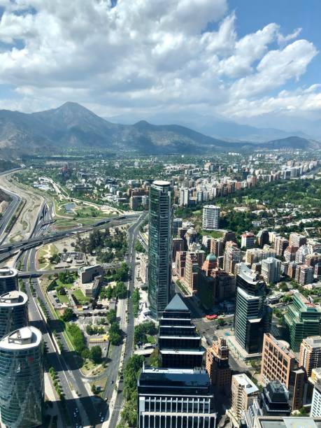 the sanhattan neighborhood, santiago de chile, from gran torre costanera - moscow river zdjęcia i obrazy z banku zdjęć