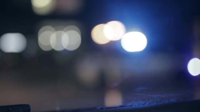 Police Lights, Car Window