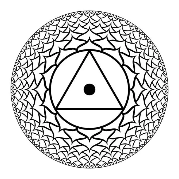 Vector illustration of Sahasrara, the thousand-petalled crown chakra and highest spiritual centre