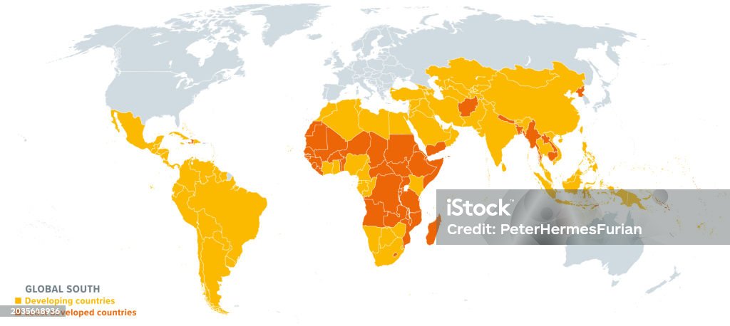 Developement Countries Global South Political Map With Developing And Least Developed ...