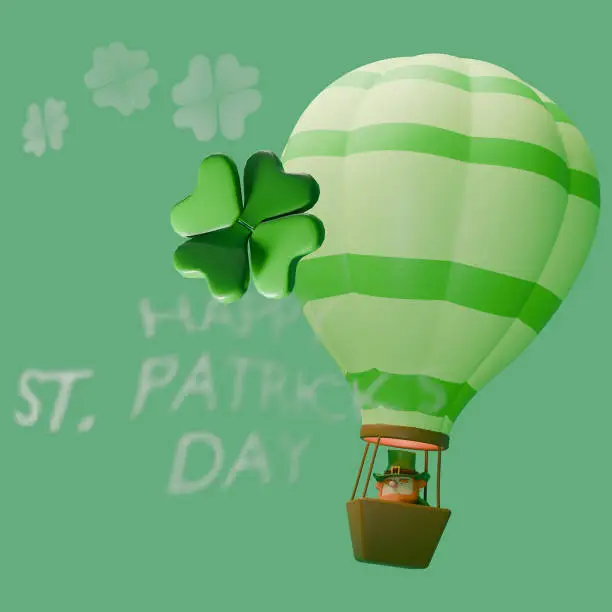 Photo of St. Patrick's Day poster. 3d render illustration.