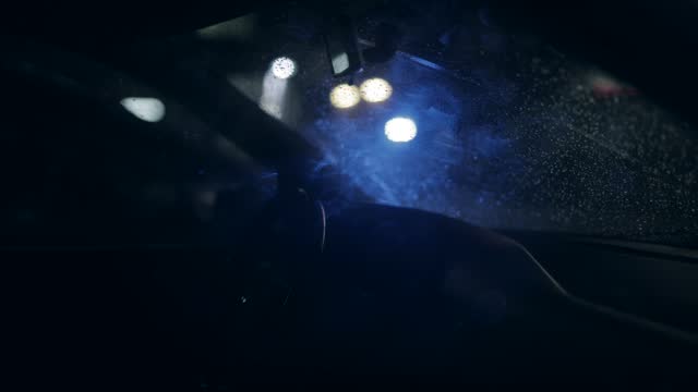 Police Lights, Car Window