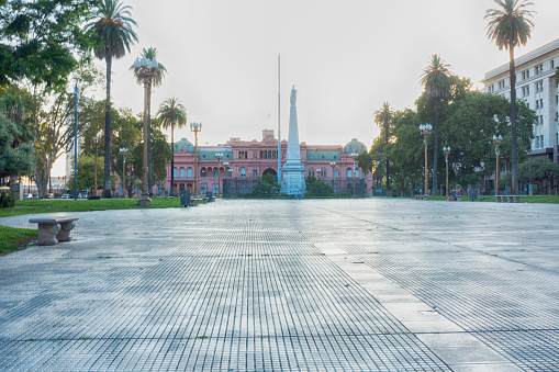 Plaza de Mayo , and Piramide de Mayo , Casa Rosada , Buenos Aires , Argentina