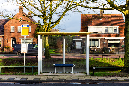 bus stop with bus shelter in the Netherlands