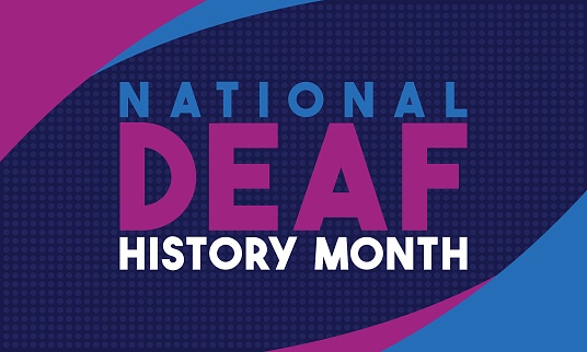 National Deaf History Month design. Celebrated from March through April in United States. Honoring Deaf and Hard of Hearing Achievements