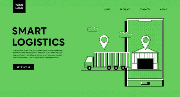 Vector illustration of Smart Logistics Illustration