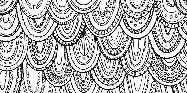 Vector illustration of Creative abstract background. Doodle seamless pattern, Bright ethnic ornament. Design for wall decoration, postcard, textile or brochure, home decoration