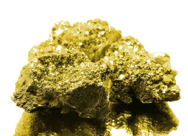 A radiant pyrite gemstone with an octahedral cut, featuring a shiny golden tone and precise facets. Perfect for unique decor with exceptional luster.
