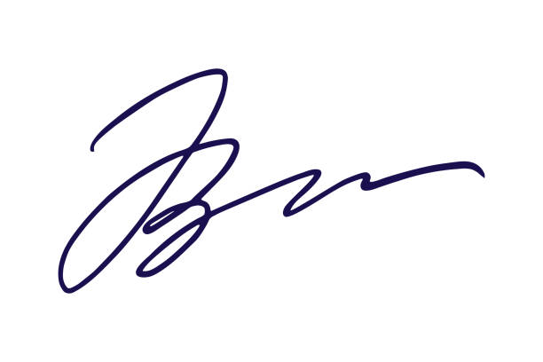 Handwritten fake signature for personal contract. Autograph isolated on white background.