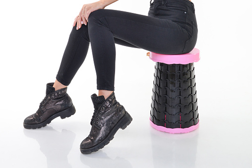 The Pink Portable Telescopic Camping Stool