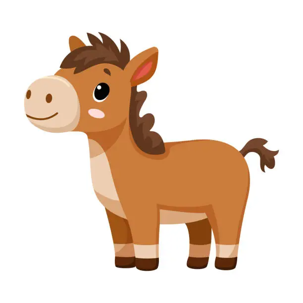 Vector illustration of Cute funny horse